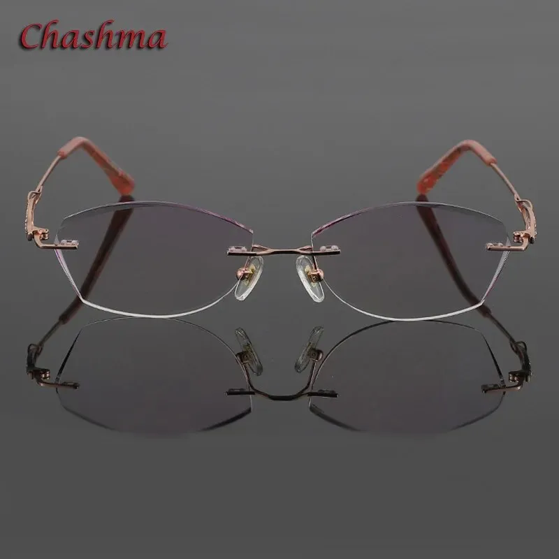 Chashma Ochki Women's Rimless Square Titanium Eyeglasses 5839