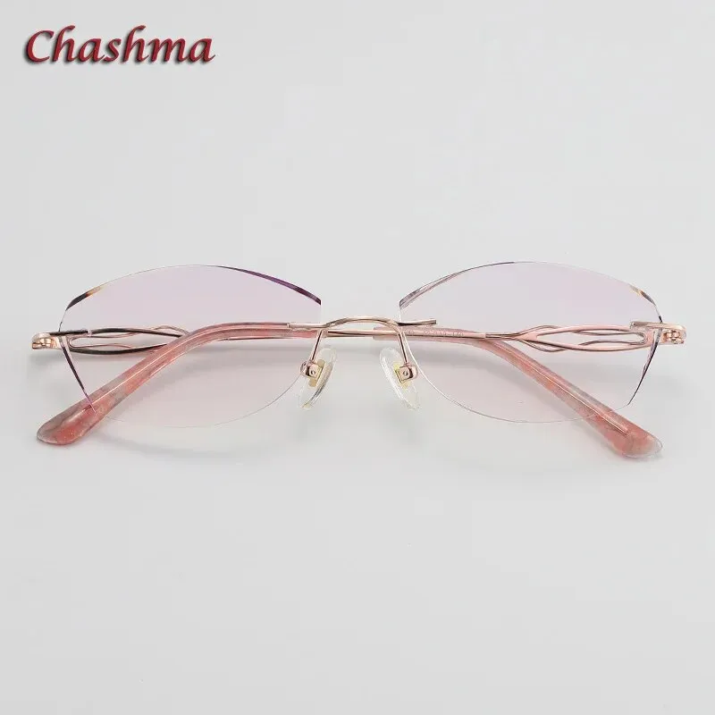 Chashma Ochki Women's Rimless Square Titanium Eyeglasses 5839