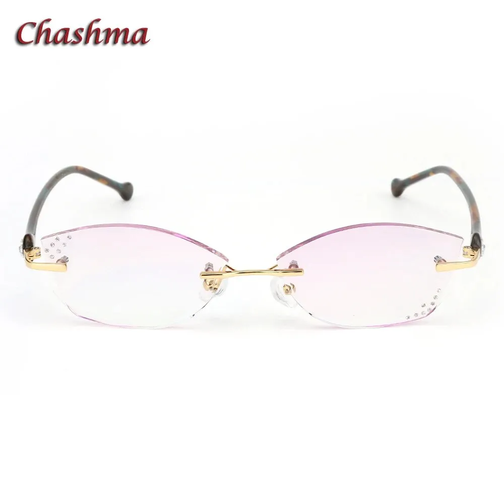 Chashma Ochki Women's Rimless Square Titanium Eyeglasses 77007