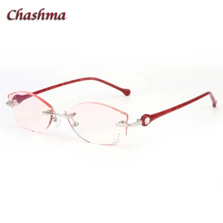 Chashma Ochki Women's Rimless Square Titanium Eyeglasses 77007