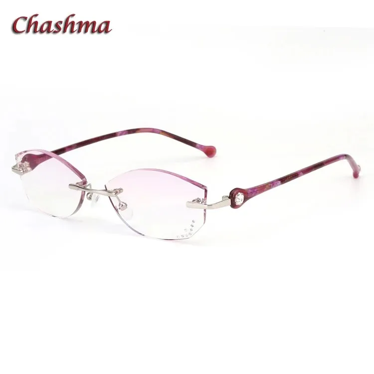 Chashma Ochki Women's Rimless Square Titanium Eyeglasses 77007