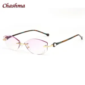 Chashma Ochki Women's Rimless Square Titanium Eyeglasses 77007