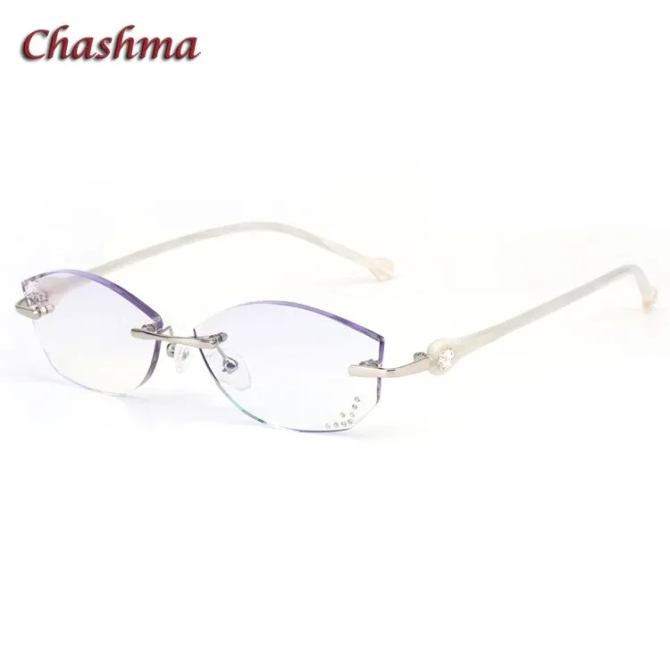 Chashma Ochki Women's Rimless Square Titanium Eyeglasses 77007