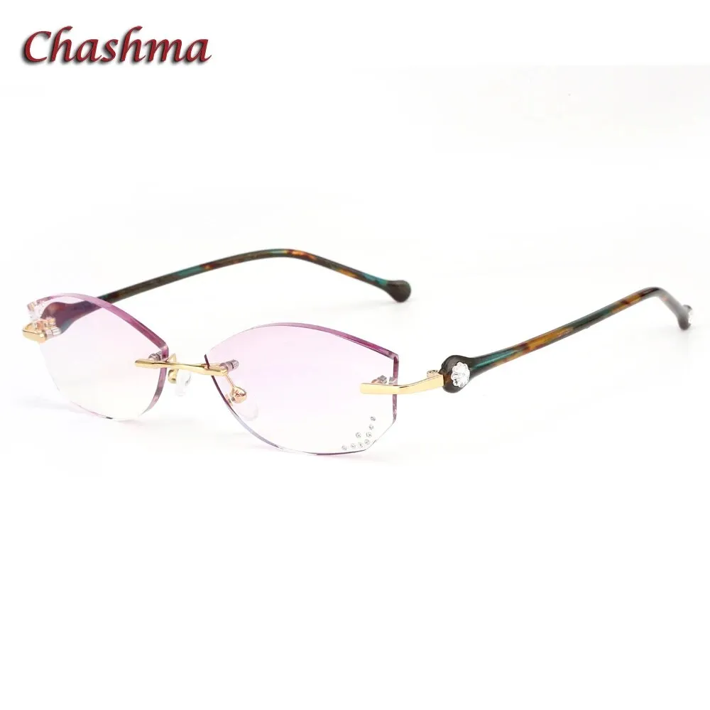 Chashma Ochki Women's Rimless Square Titanium Eyeglasses 77007