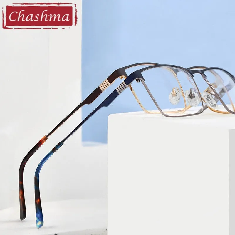 Chashma Ottica Men's Full Rim Square Stainless Steel Eyeglasses 8345