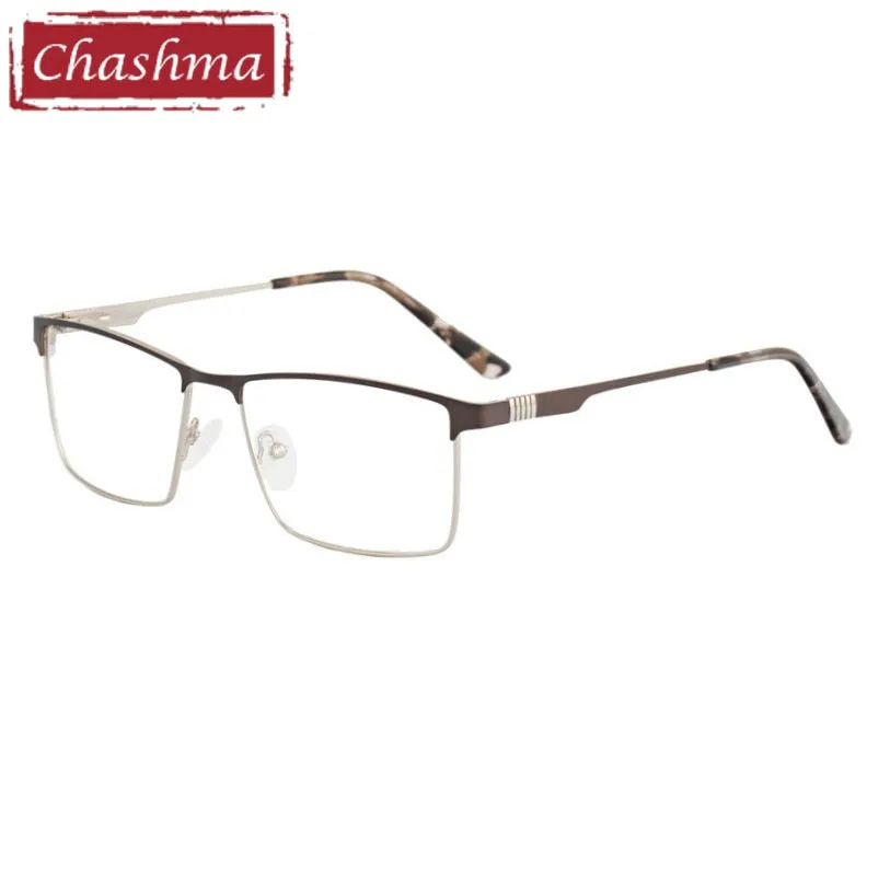 Chashma Ottica Men's Full Rim Square Stainless Steel Eyeglasses 8345