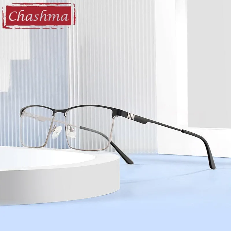 Chashma Ottica Men's Full Rim Square Stainless Steel Eyeglasses 8345