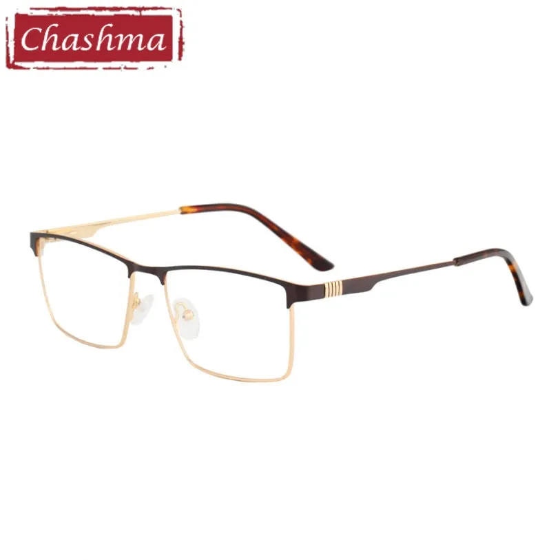 Chashma Ottica Men's Full Rim Square Stainless Steel Eyeglasses 8345