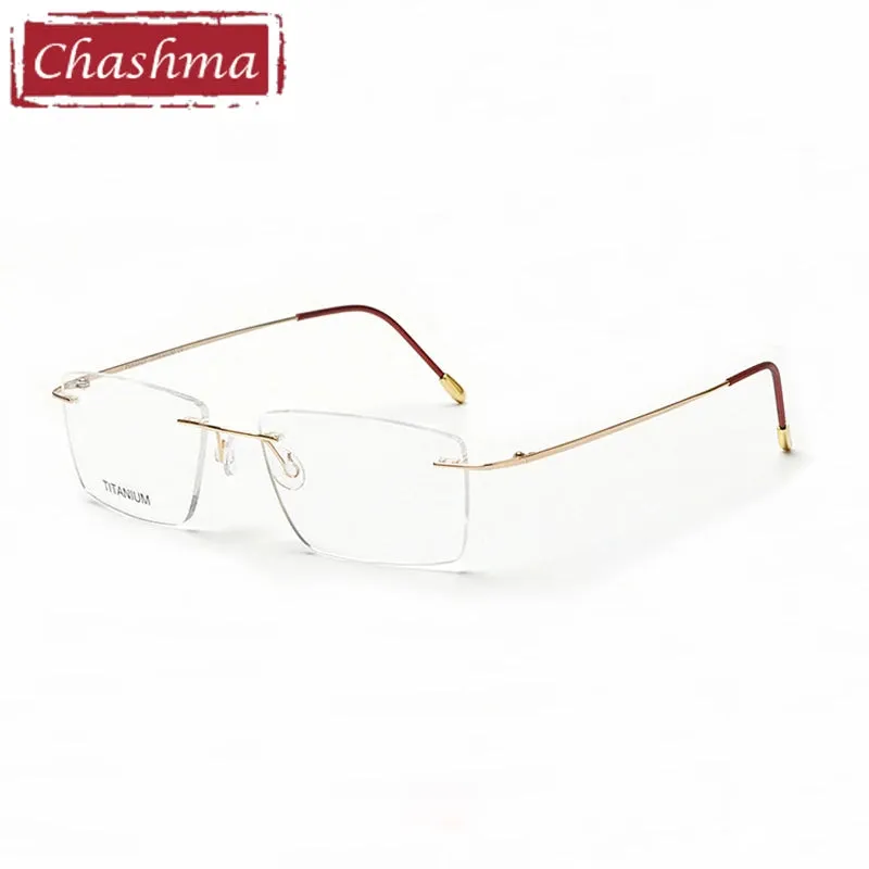 Chashma Ottica Men's Rimless Square Titanium 2G Eyeglasses 16011