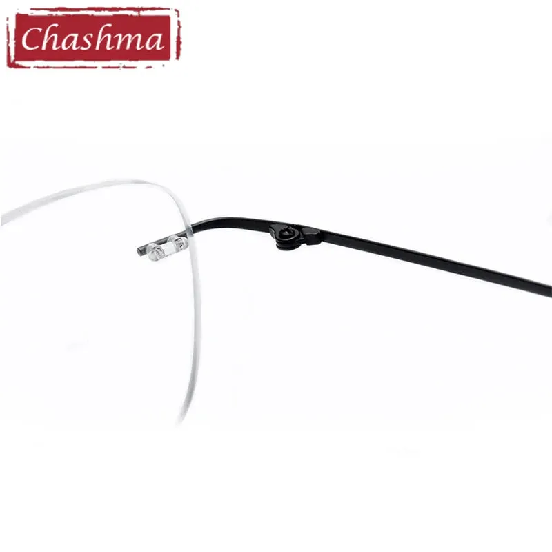 Chashma Ottica Men's Rimless Square Titanium 2G Eyeglasses 16011