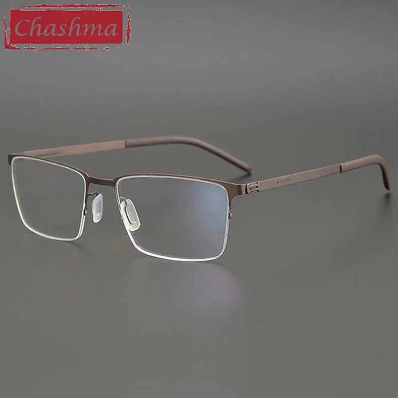 Chashma Ottica Men's Semi Rim Oval Titanium Eyeglasses 4010