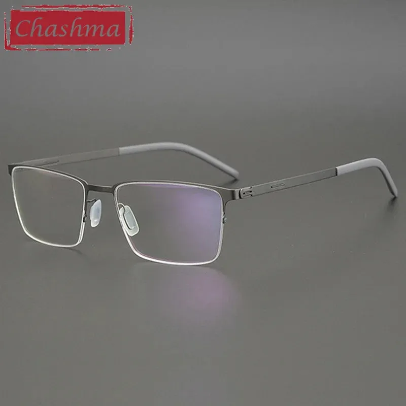 Chashma Ottica Men's Semi Rim Oval Titanium Eyeglasses 4010