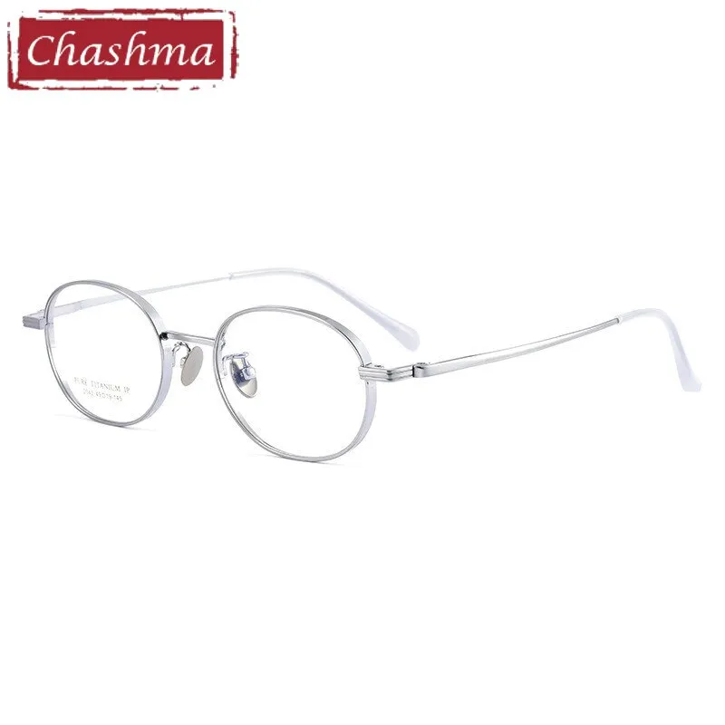 Chashma Ottica Unisex Full Rim Small Round Titanium Eyeglasses 2042