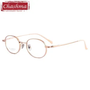 Chashma Ottica Unisex Full Rim Small Round Titanium Eyeglasses 2042