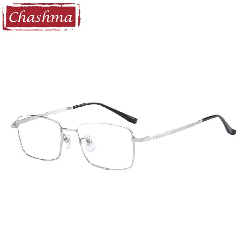 Chashma Ottica Unisex Full Rim Square Acetate Titanium Eyeglasses 742