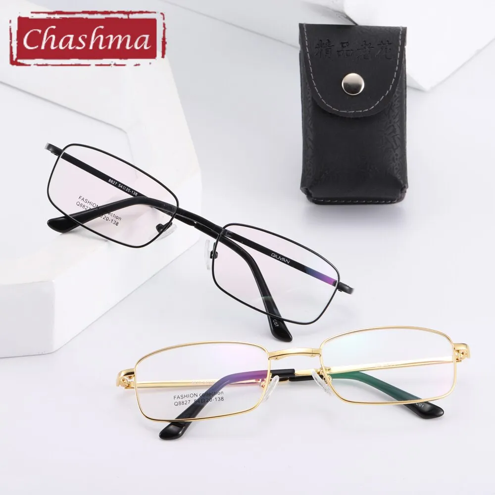 Chashma Ottica Unisex Full Rim Square Foldable Stainless Steel Alloy Eyeglasses 8827