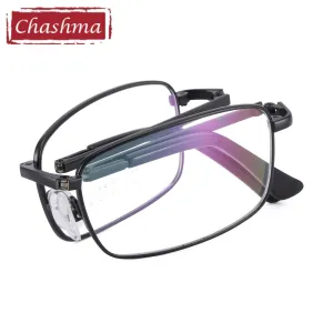 Chashma Ottica Unisex Full Rim Square Foldable Stainless Steel Alloy Eyeglasses 8827