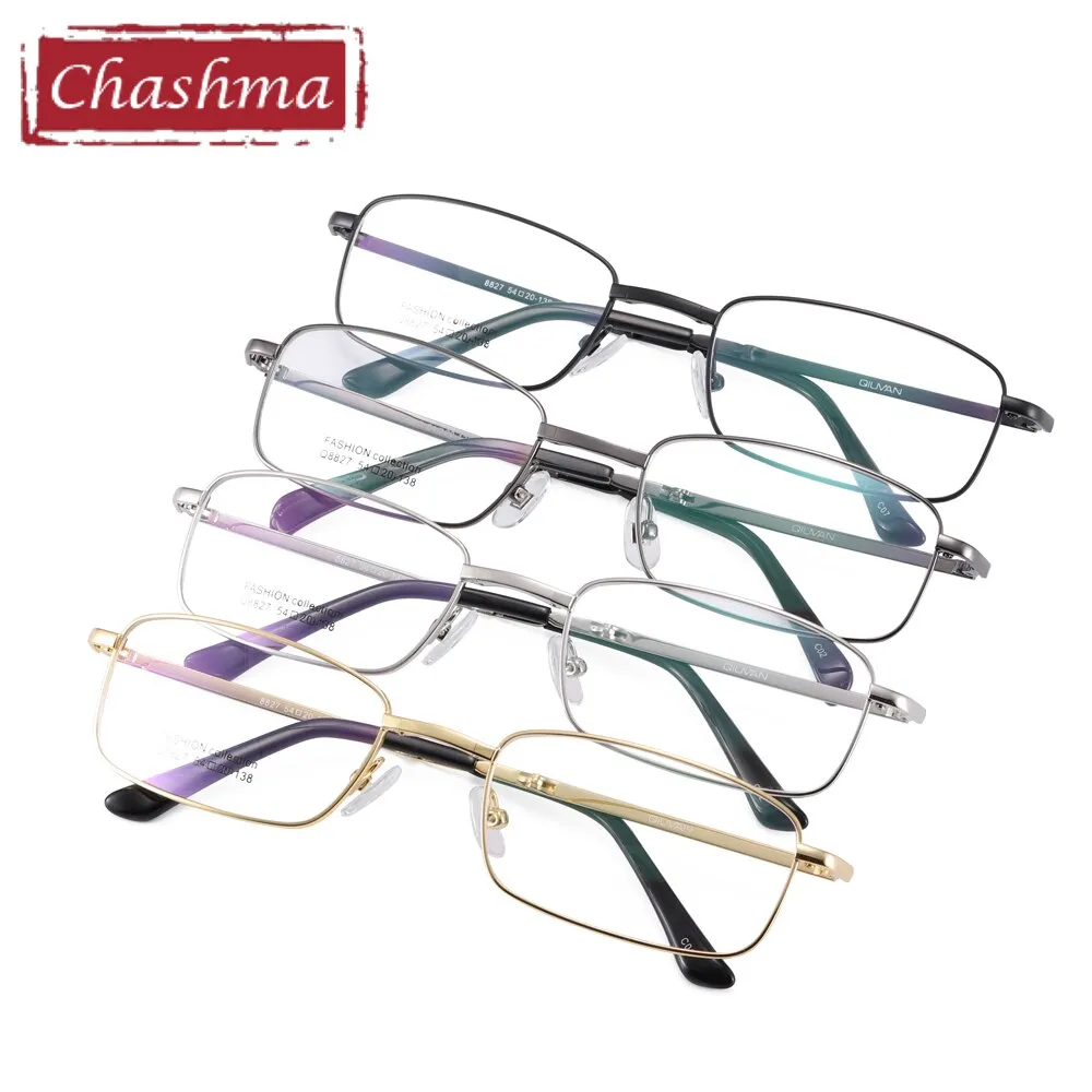 Chashma Ottica Unisex Full Rim Square Foldable Stainless Steel Alloy Eyeglasses 8827