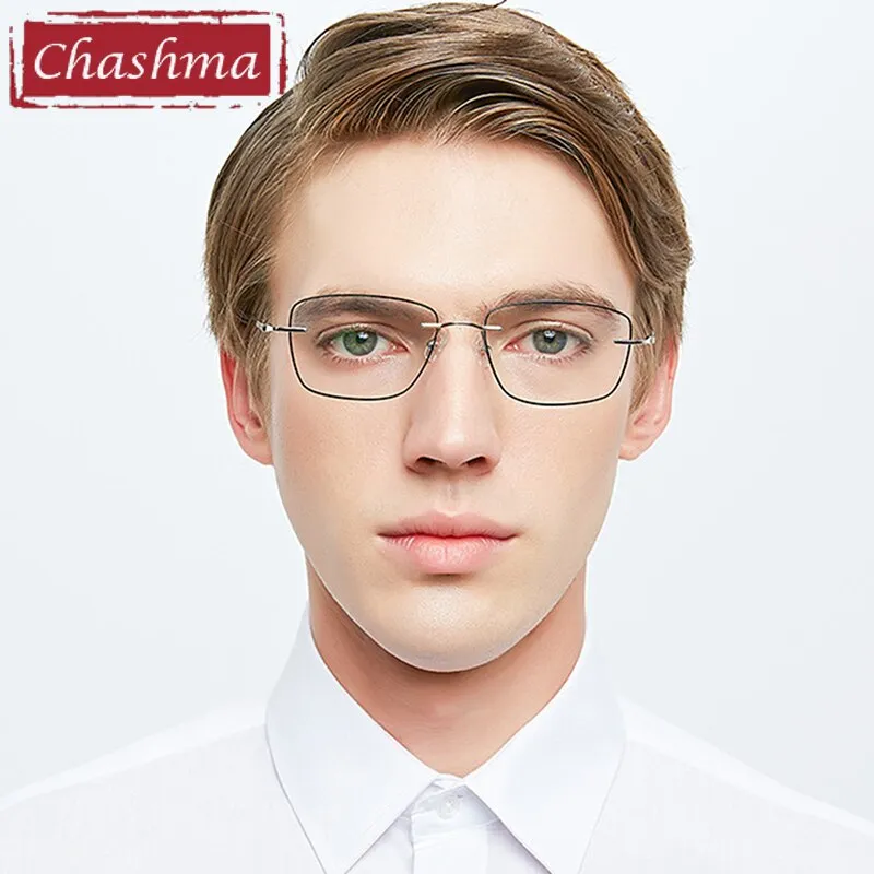 Chashma Ottica Unisex Full Rim Square Titanium Eyeglasses 9063