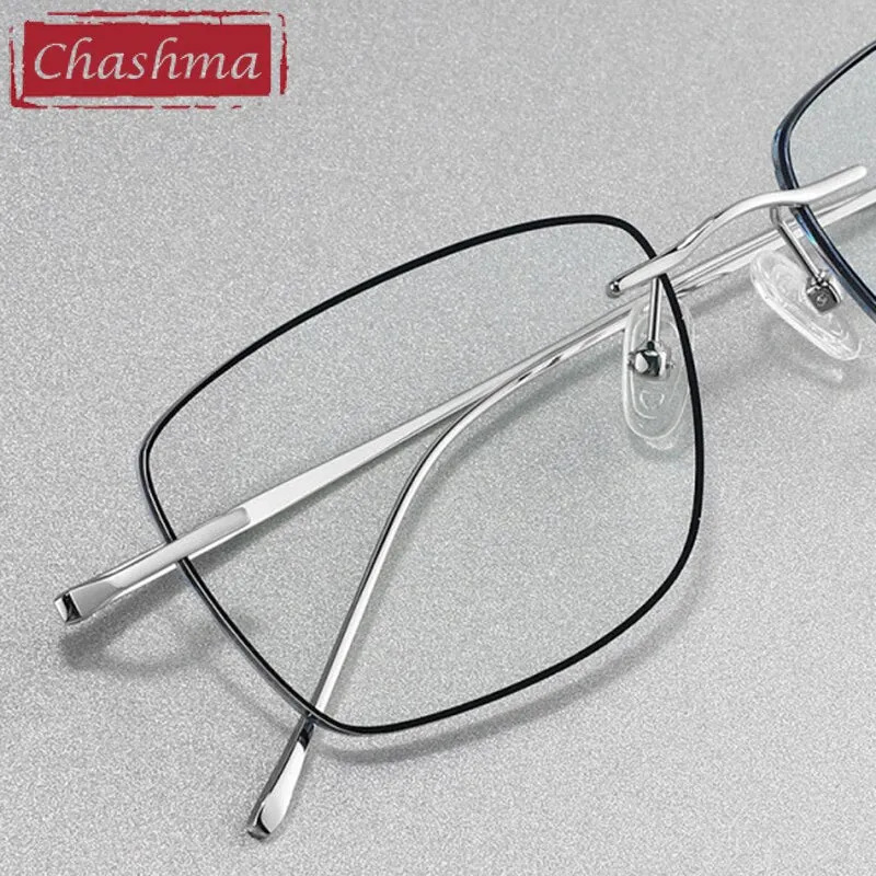 Chashma Ottica Unisex Full Rim Square Titanium Eyeglasses 9063