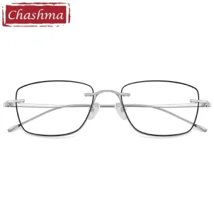 Chashma Ottica Unisex Full Rim Square Titanium Eyeglasses 9063