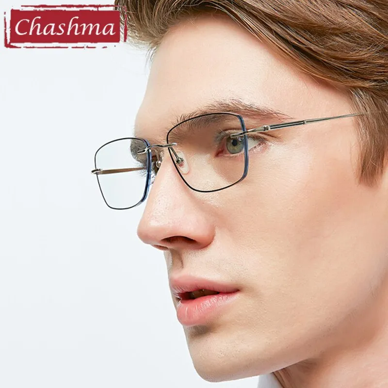 Chashma Ottica Unisex Full Rim Square Titanium Eyeglasses 9063