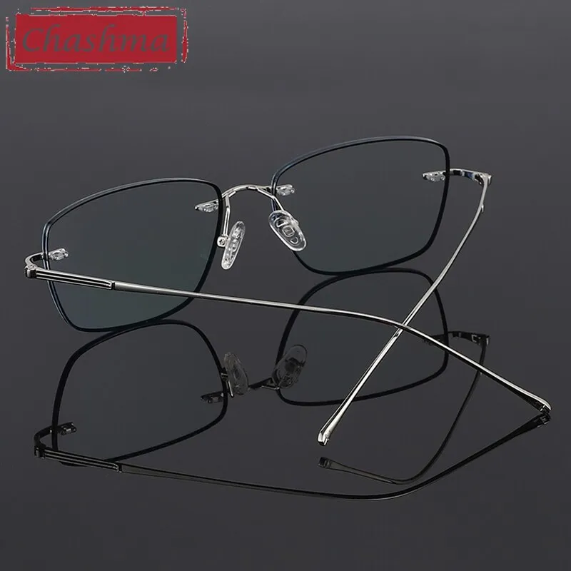 Chashma Ottica Unisex Full Rim Square Titanium Eyeglasses 9063