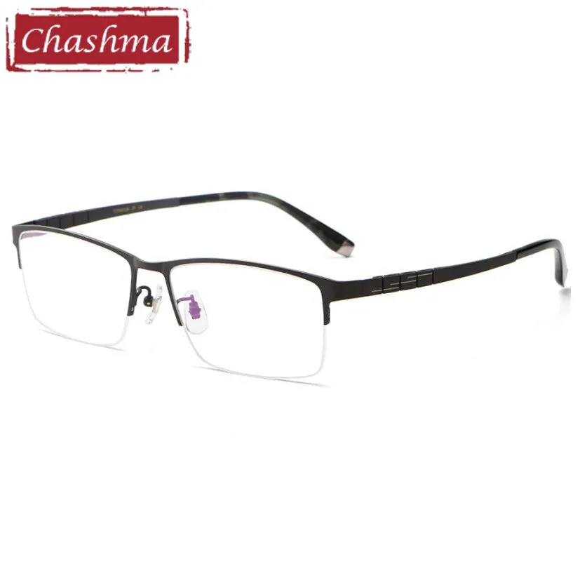 Chashma Ottica Unisex Semi Rim Oversized Square Titanium Eyeglasses 2021