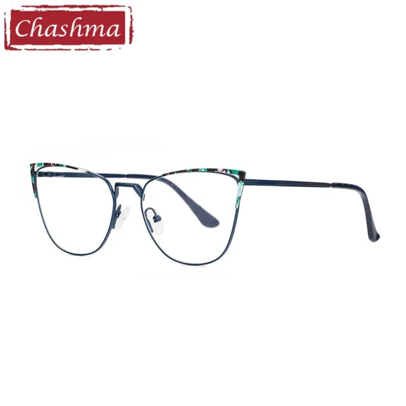 Chashma Ottica Women's Full Rim Square Cat Eye Stainless Steel Eyeglasses 8545