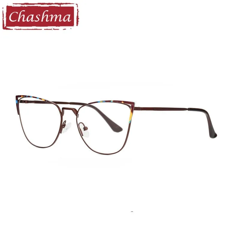 Chashma Ottica Women's Full Rim Square Cat Eye Stainless Steel Eyeglasses 8545