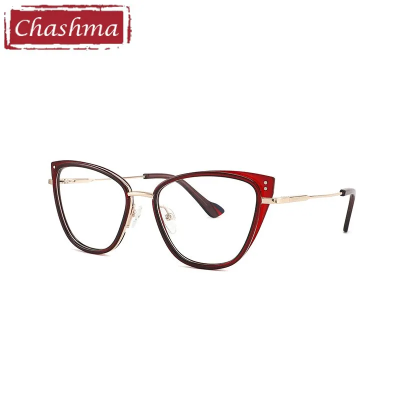 Chashma Ottica Women's Full Rim Square Cat Eye Tr 90 Titanium Eyeglasses 9027