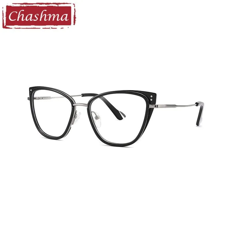 Chashma Ottica Women's Full Rim Square Cat Eye Tr 90 Titanium Eyeglasses 9027