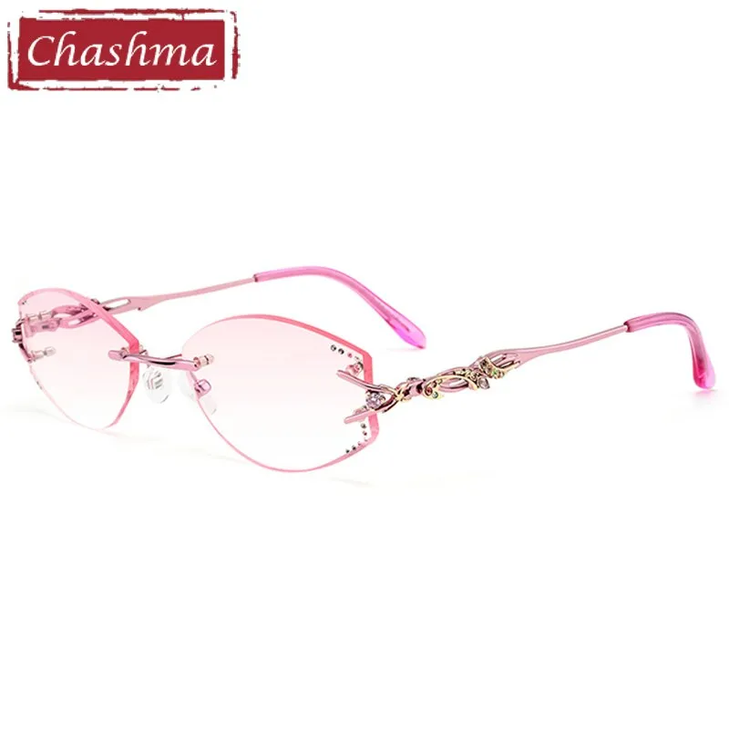 Chashma Ottica Women's Irregular Oval Titanium Eyeglasses 80363