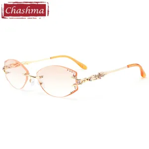 Chashma Ottica Women's Irregular Oval Titanium Eyeglasses 80363