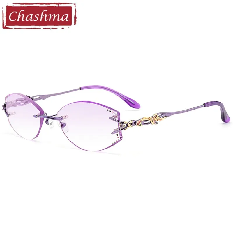 Chashma Ottica Women's Irregular Oval Titanium Eyeglasses 80363