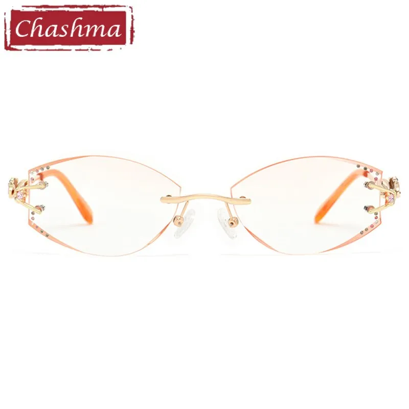 Chashma Ottica Women's Irregular Oval Titanium Eyeglasses 80363