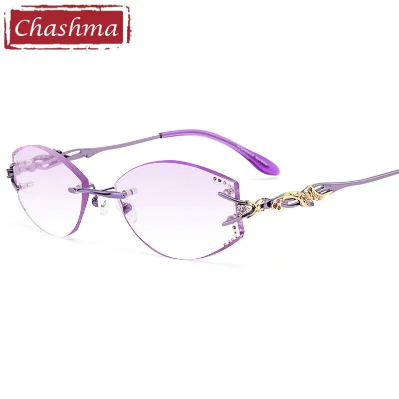 Chashma Ottica Women's Irregular Oval Titanium Eyeglasses 80363