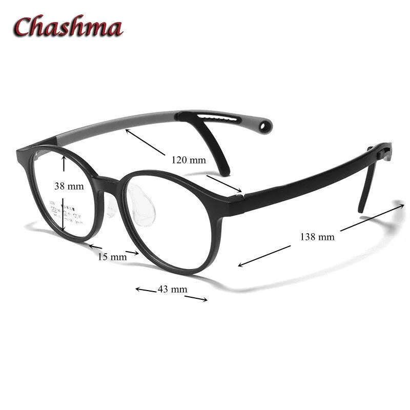 Chashma Unisex Children's Full Rim Round Tr 90 Titanium Eyeglasses 5028