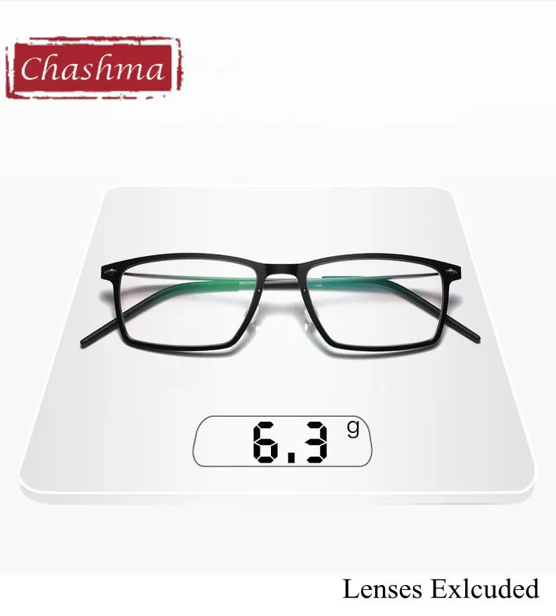 Chashma Unisex Full Rim Square Acetate Titanium Eyeglasses 6544