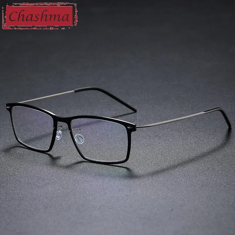 Chashma Unisex Full Rim Square Acetate Titanium Eyeglasses 6544