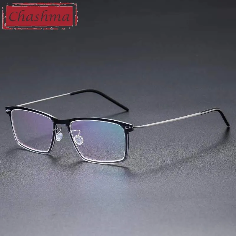 Chashma Unisex Full Rim Square Acetate Titanium Eyeglasses 6544