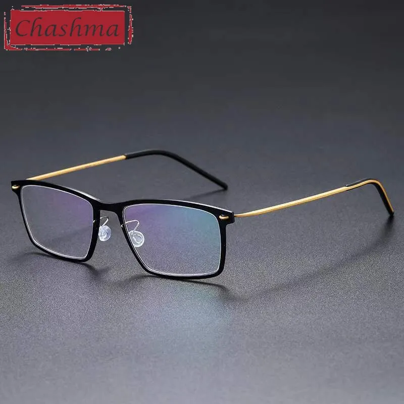 Chashma Unisex Full Rim Square Acetate Titanium Eyeglasses 6544