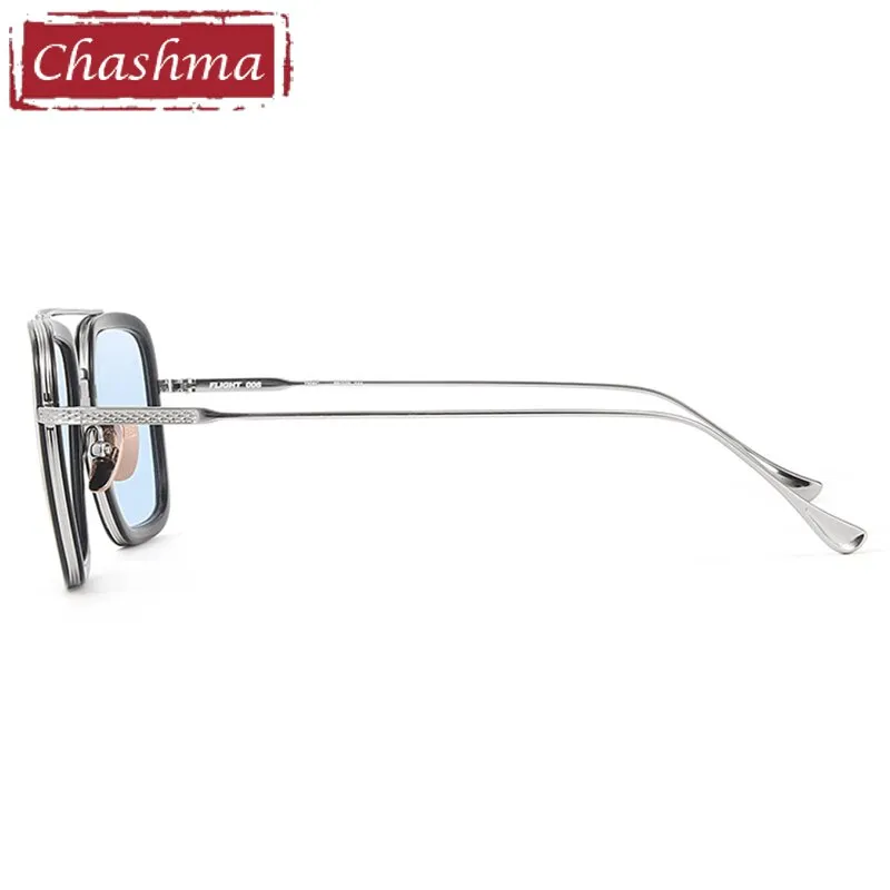 Chashma Unisex Full Rim Square Double Bridge Acetate Titanium Eyeglasses T927