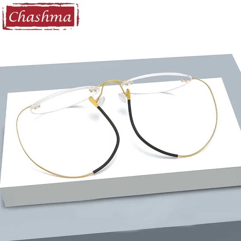 Chashma Unisex Rimless Cat Eye Titanium Eyeglasses 8041