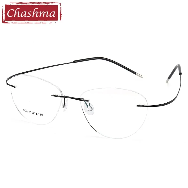 Chashma Unisex Rimless Triangle Titanium Eyeglasses 003