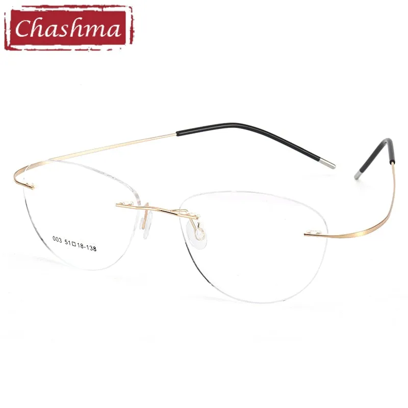 Chashma Unisex Rimless Triangle Titanium Eyeglasses 003