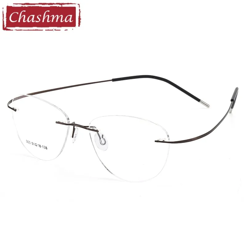 Chashma Unisex Rimless Triangle Titanium Eyeglasses 003