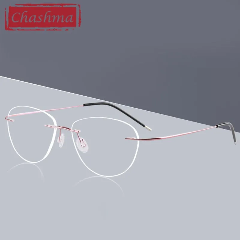 Chashma Unisex Rimless Triangle Titanium Eyeglasses 003