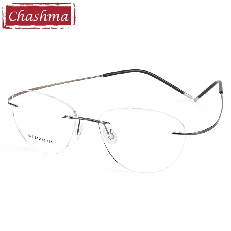 Chashma Unisex Rimless Triangle Titanium Eyeglasses 003