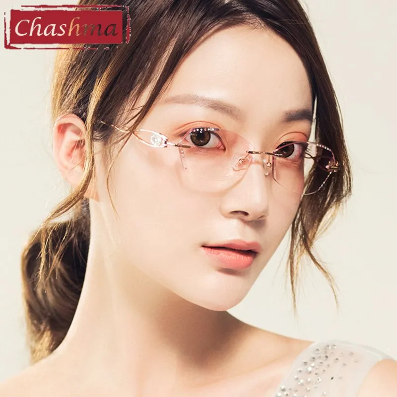 Chashma Women's Rimless Oval Alloy Eyeglasses 88022